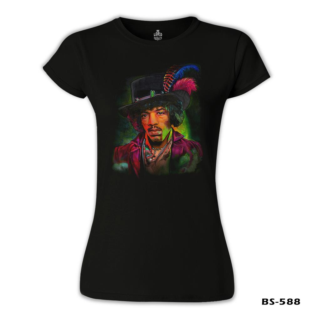 Jimi Hendrix Siyah Kadın Tshirt