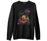 Jimi Hendrix  Siyah Erkek Kalın Sweatshirt