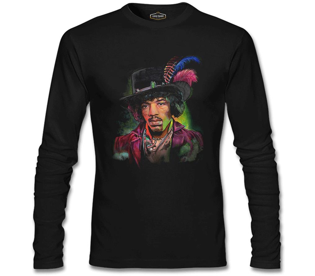 Jimi Hendrix Siyah Erkek Sweatshirt
