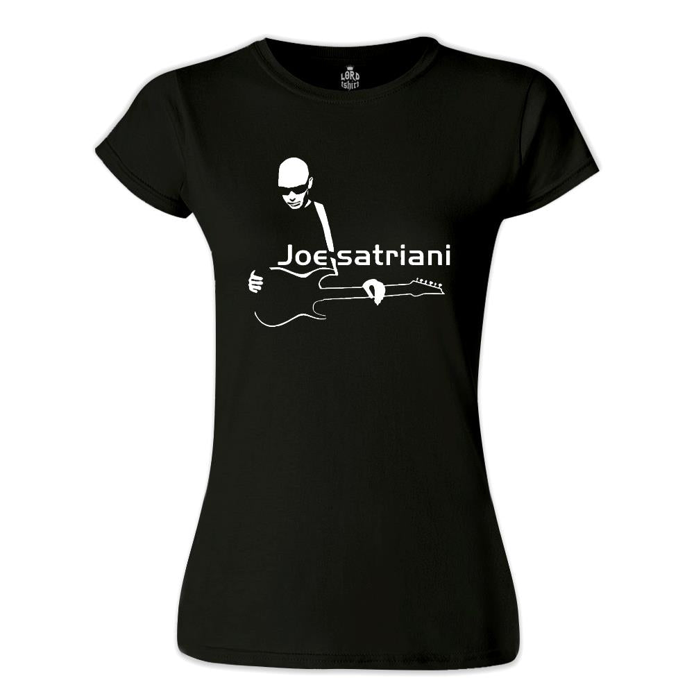 Joe Satriani - Gitar Siyah Kadın Tshirt