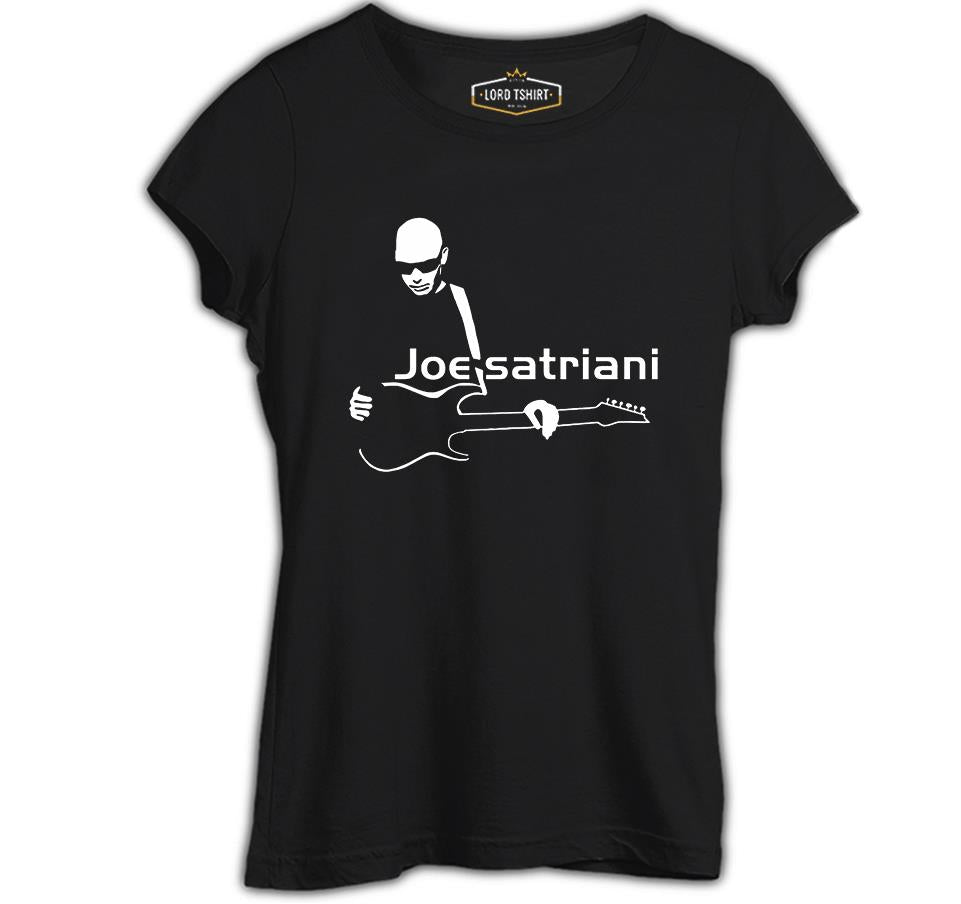 Joe Satriani - Gitar Siyah Kadın Tshirt