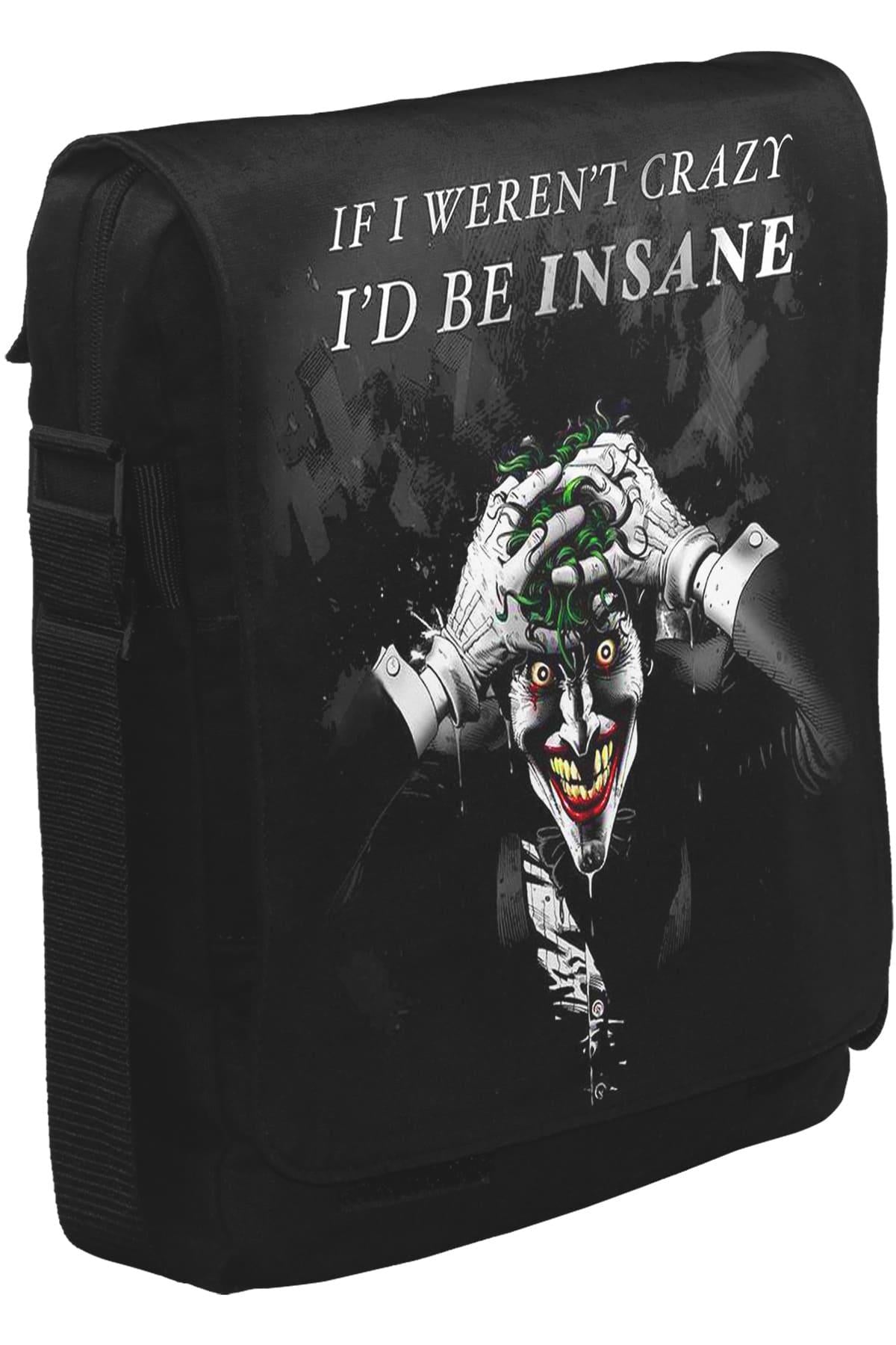 Joker - I'd be Insane Unisex Siyah Postacı Çanta
