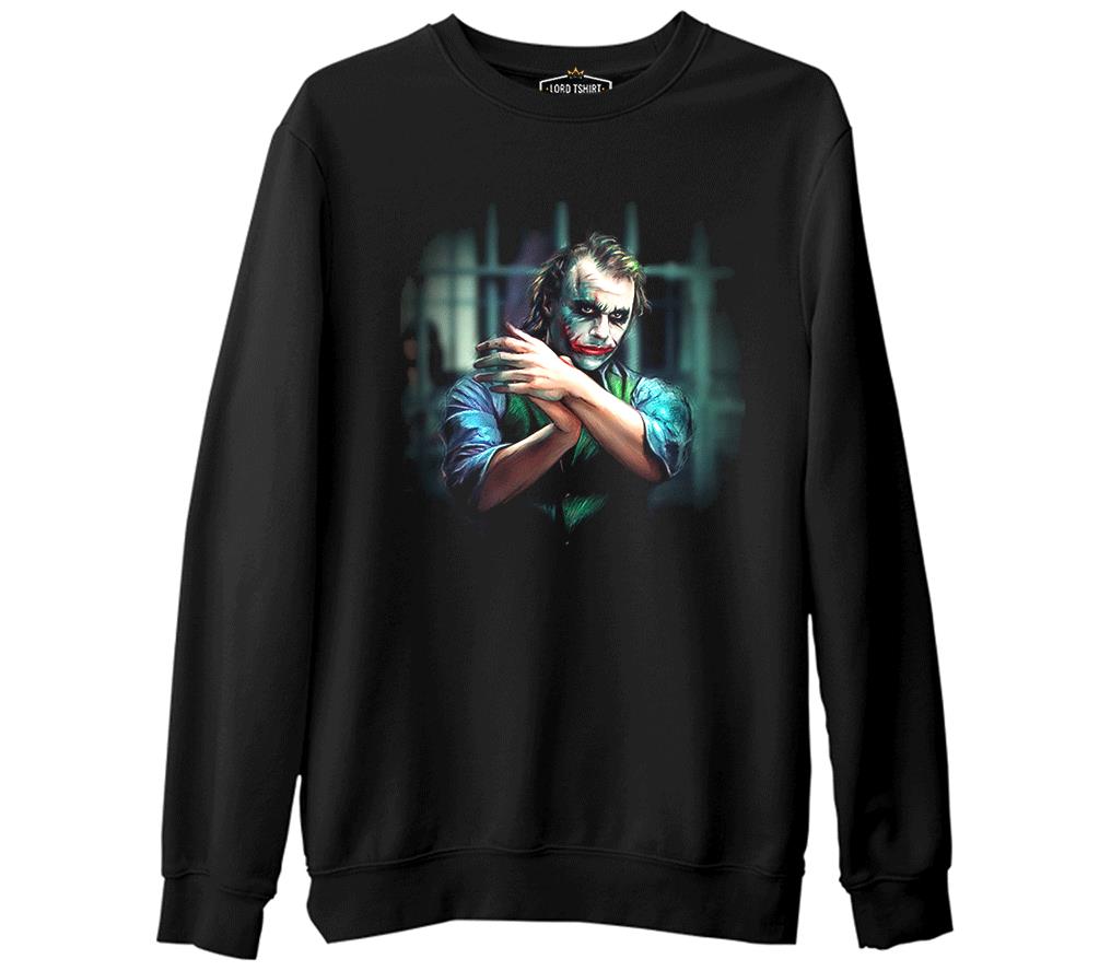 Joker  Siyah Erkek Kalın Sweatshirt