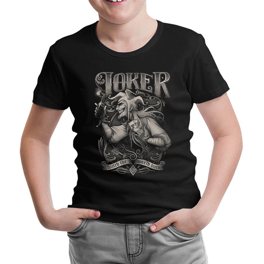 Joker - World Burn Siyah Çocuk Tshirt
