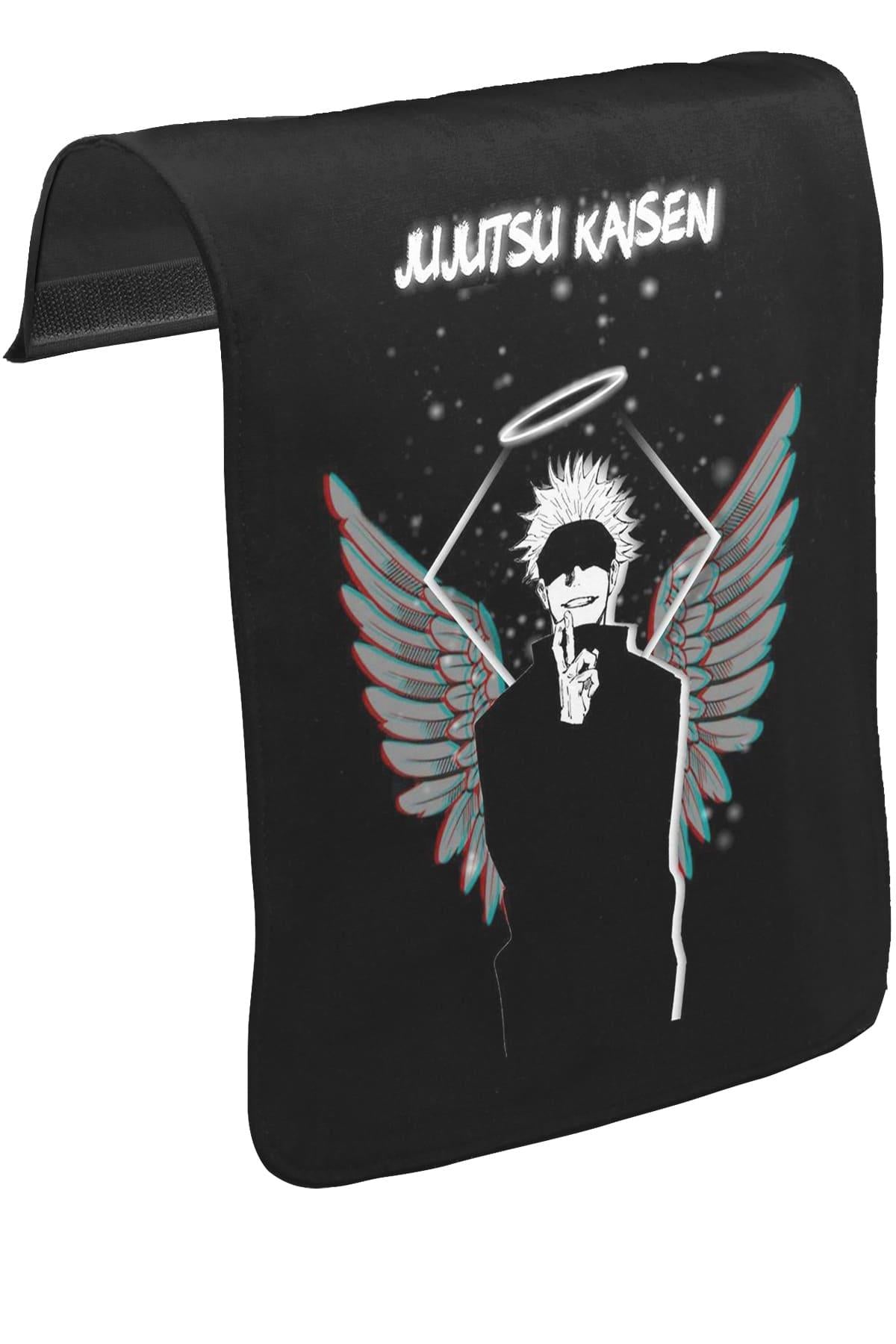 Jujutsu Kaisen - Kanat Unisex Siyah Tak-Çıkar Postacı Çanta Kapağı CK-1713