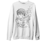 Jujutsu Kaisen - Yuta Okkotsu Beyaz Erkek Kalın Sweatshirt