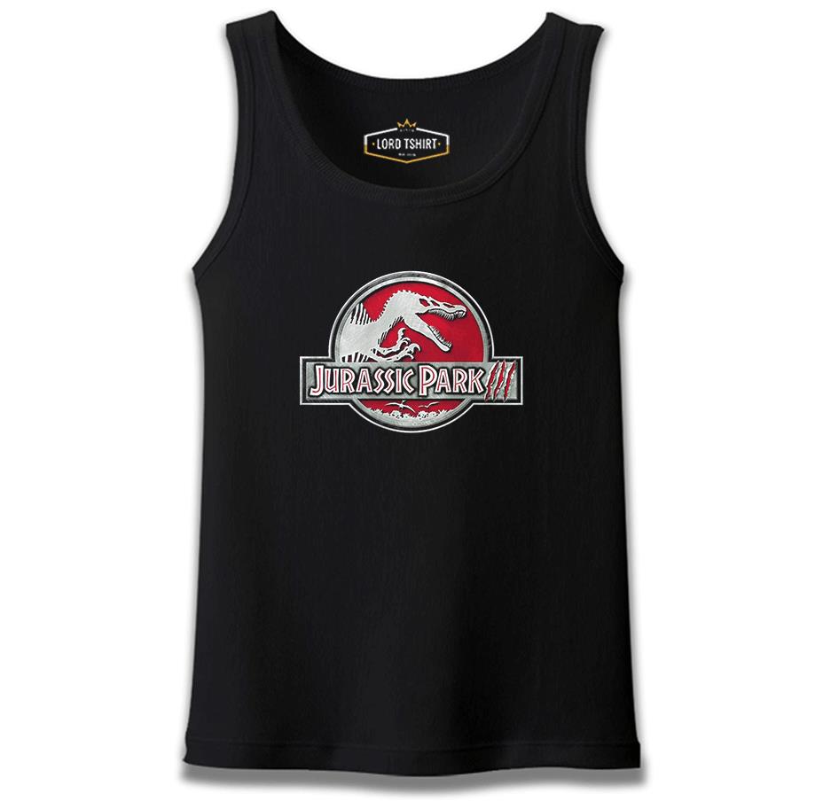 Jurassic Park - Logo Siyah Erkek Atlet