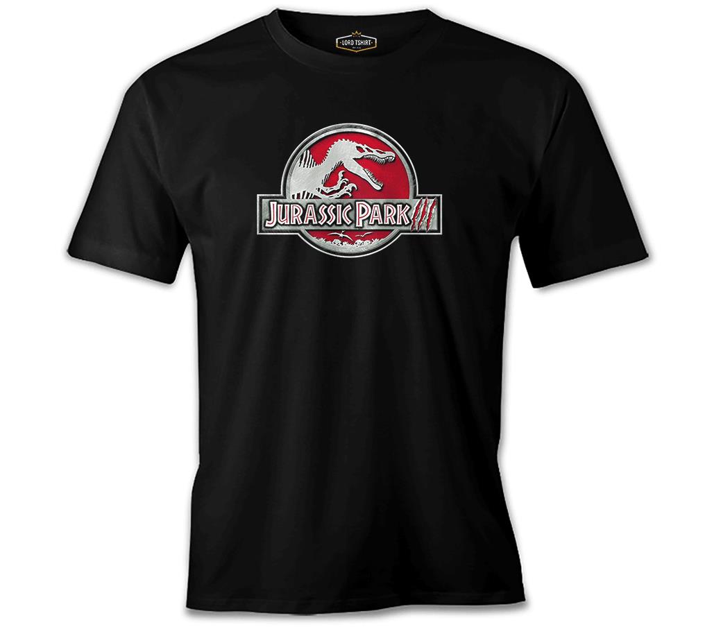 Jurassic Park - Logo Siyah Erkek Tshirt