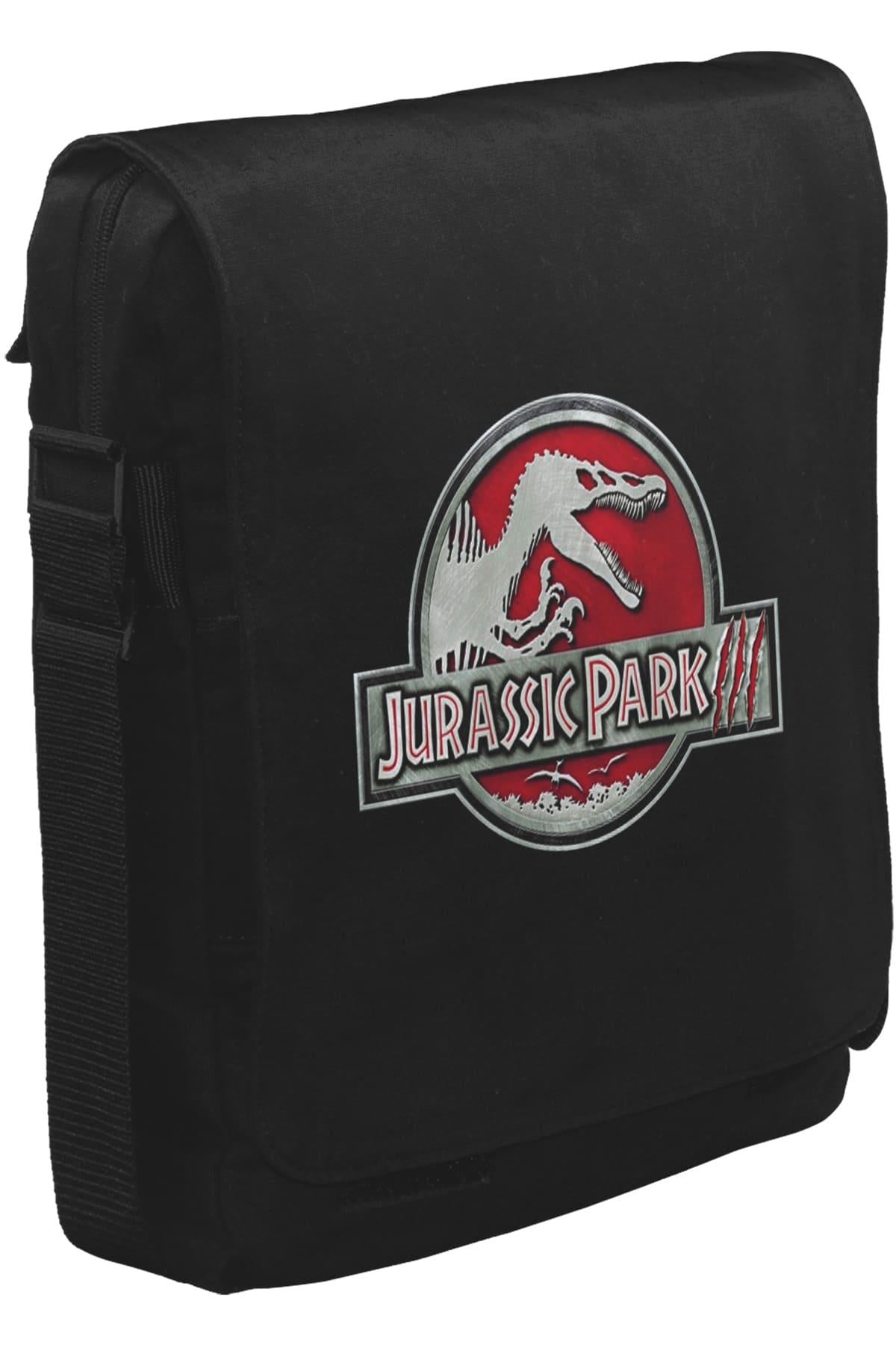 Jurassic Park - Logo Unisex Siyah Postacı Çanta