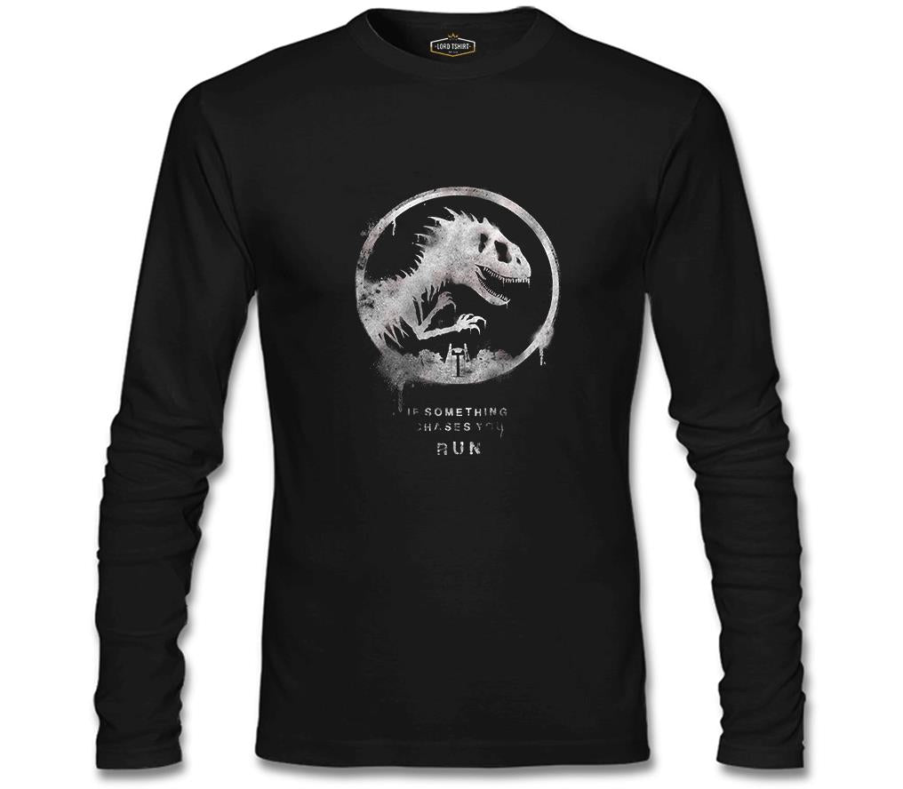 Jurassic Park - Run Siyah Erkek Sweatshirt