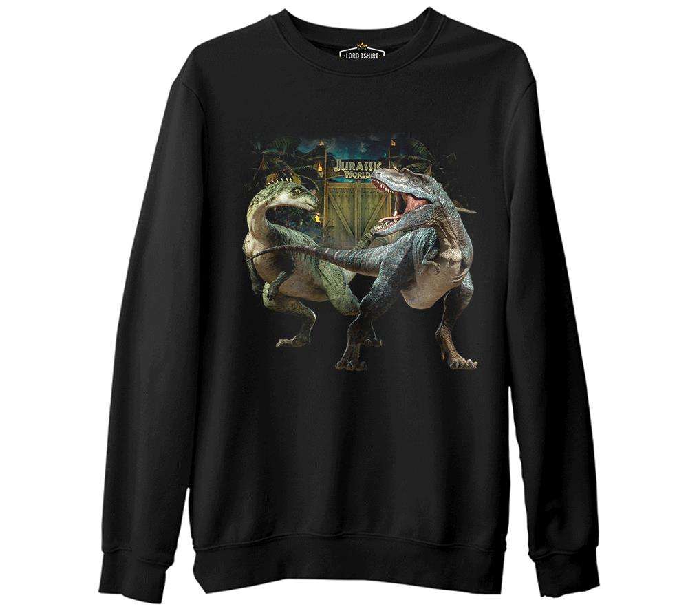 Jurassic World II  Siyah Erkek Kalın Sweatshirt