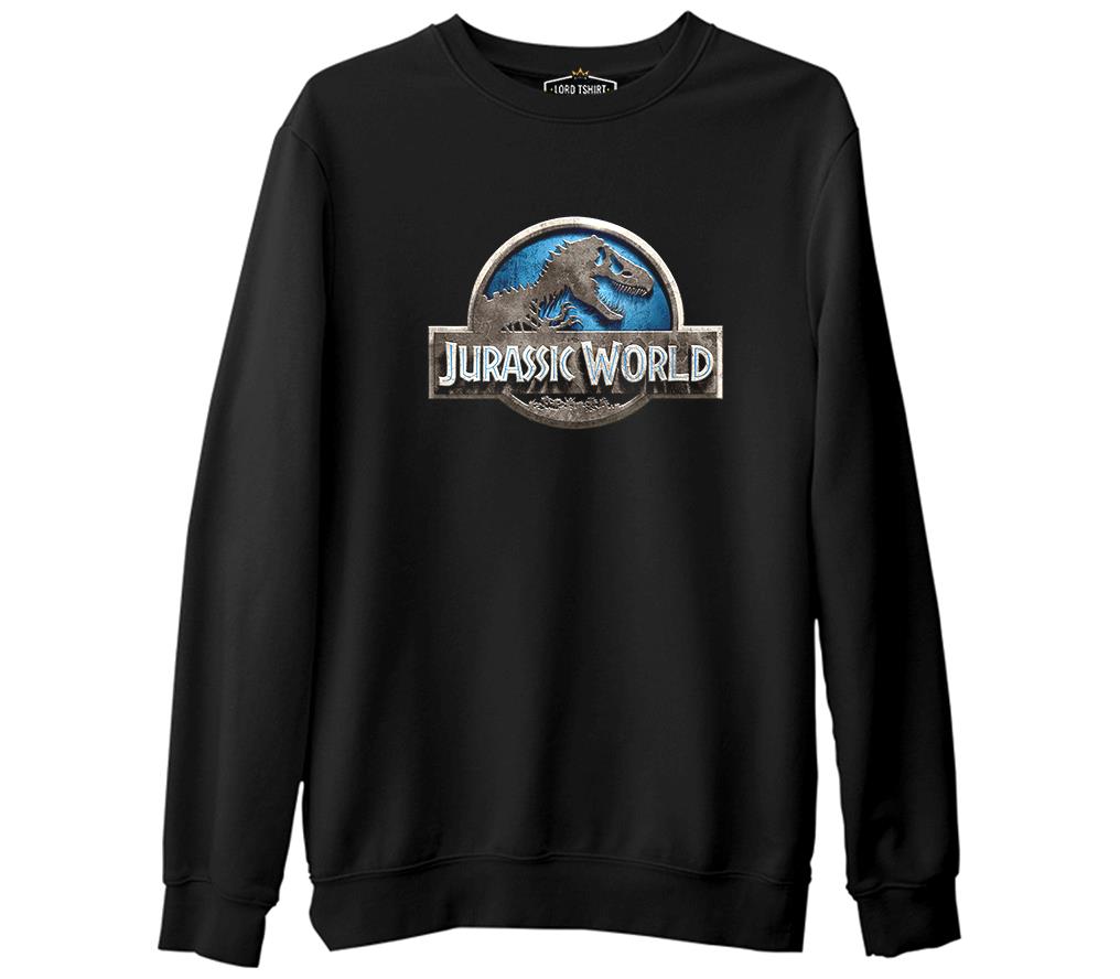Jurassic World  Siyah Erkek Kalın Sweatshirt