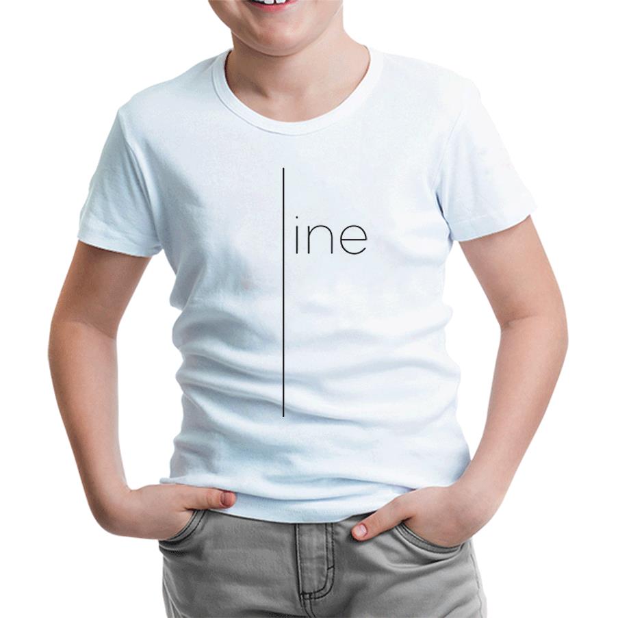 Just a Line White Kids Tshirt