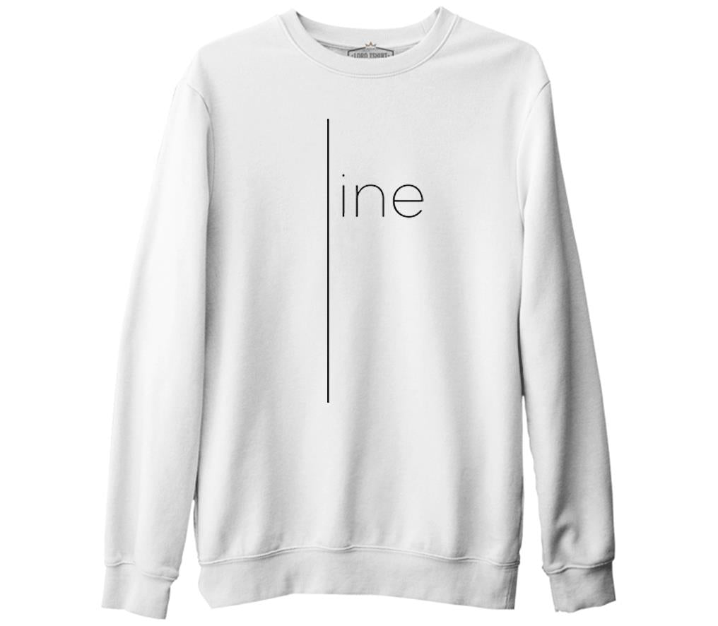 Just a Line White Men's Thick Sweatshirt