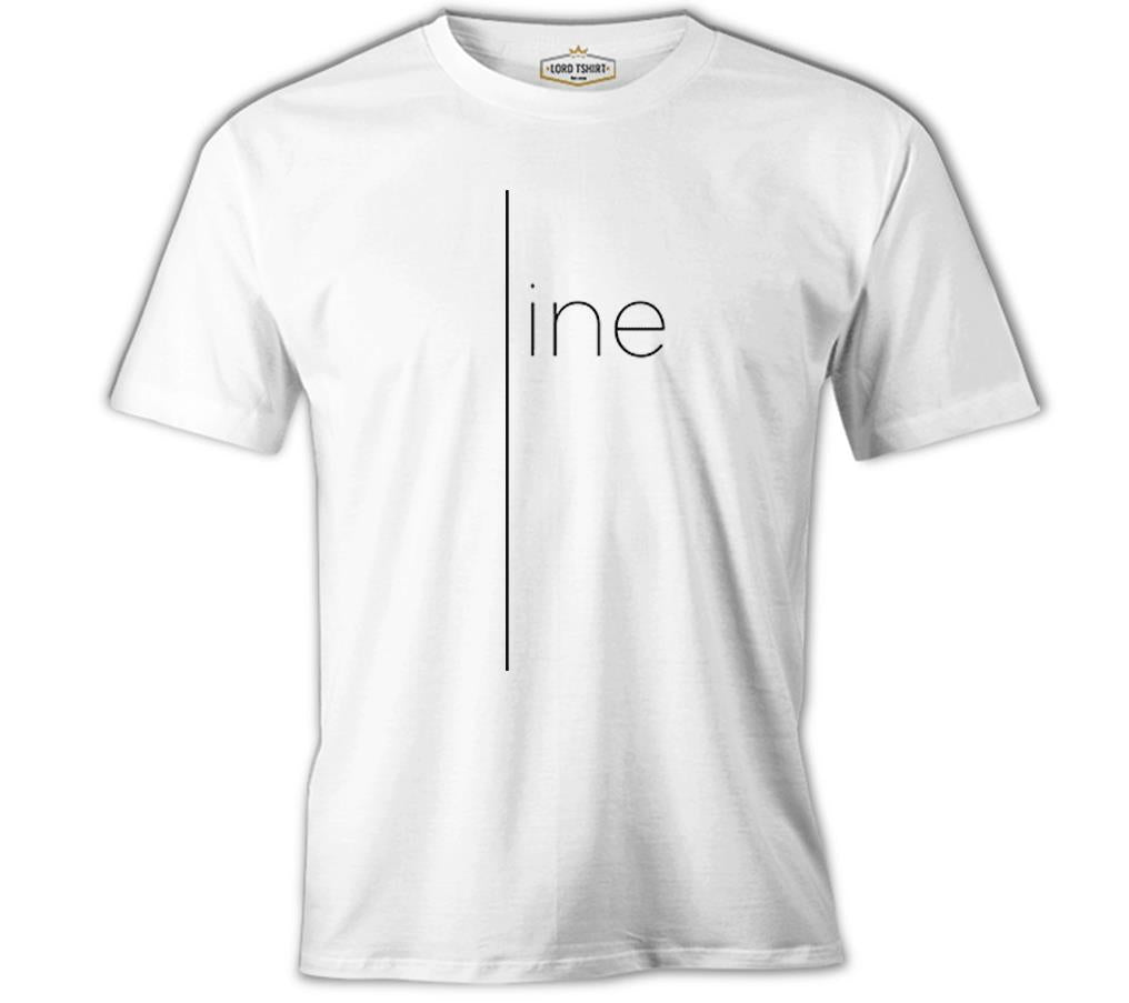 Just a Line White Men's Tshirt