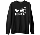 Just Cook It Siyah Erkek Kalın Sweatshirt