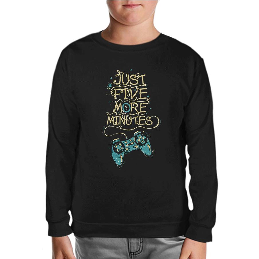 Just Five More Minutes Black Kids Sweatshirt