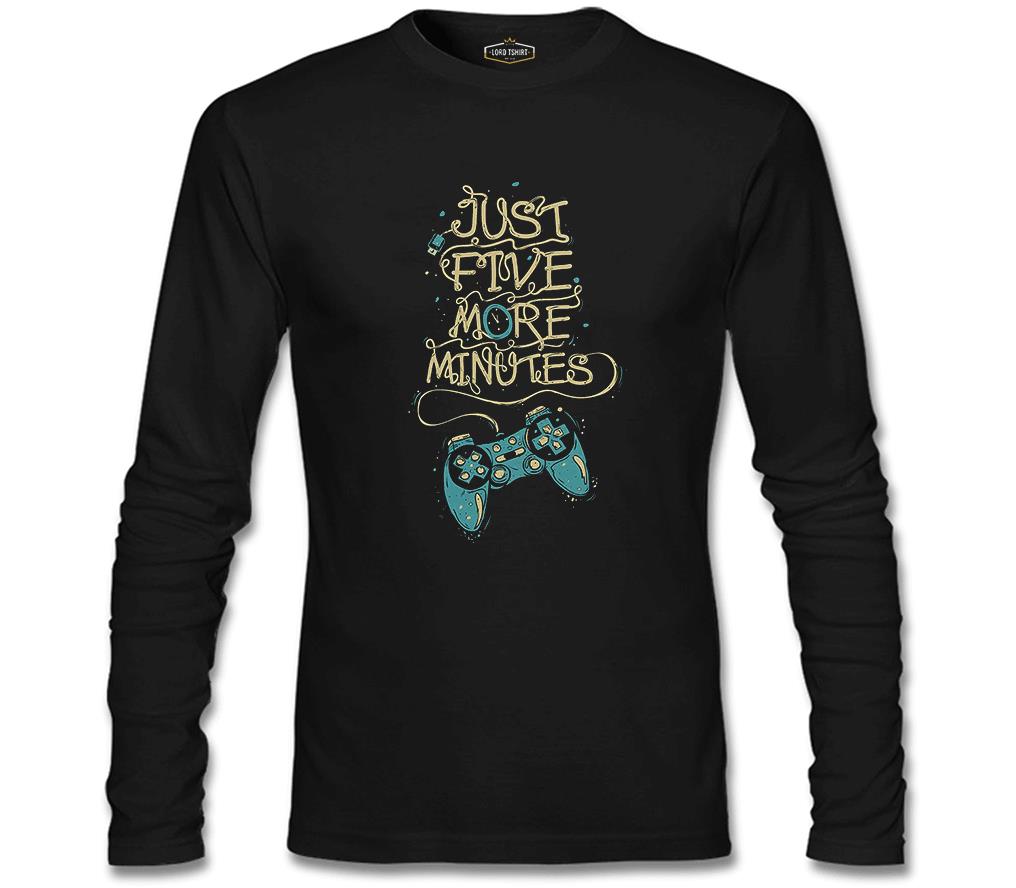 Just Five More Minutes Siyah Erkek Sweatshirt