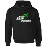 Just Keep Running Black Men's Zipperless Hoodie
