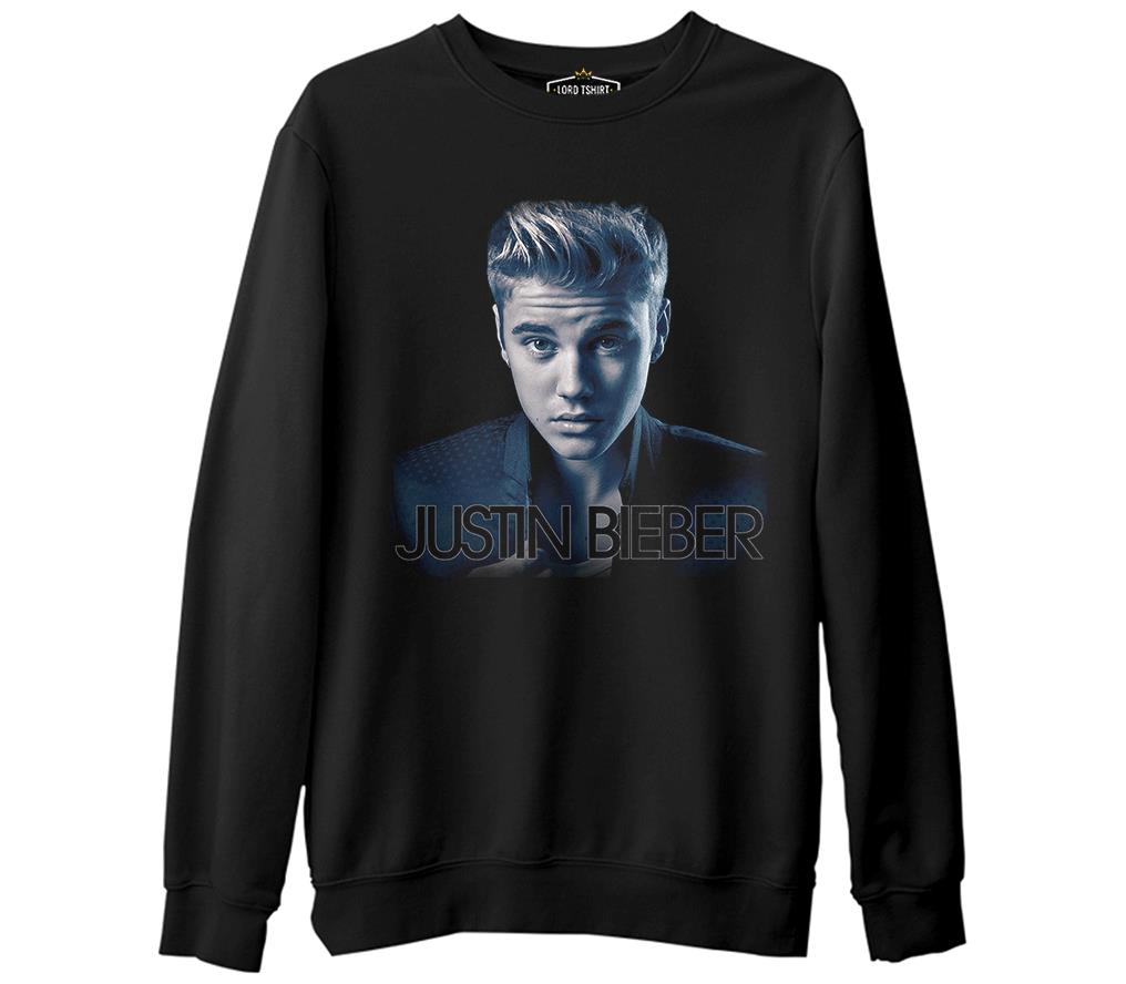Justin Bieber 2  Siyah Erkek Kalın Sweatshirt