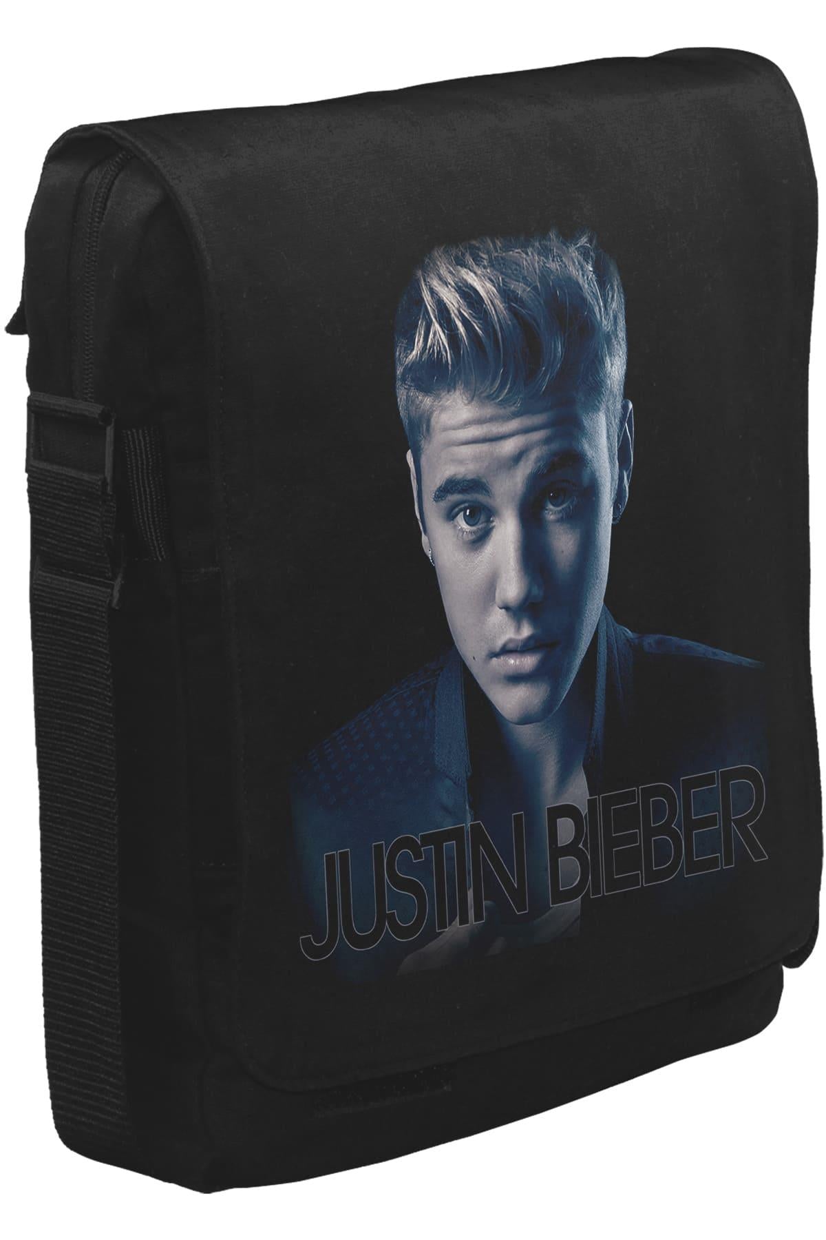 Justin Bieber II Unisex Siyah Postacı Çanta