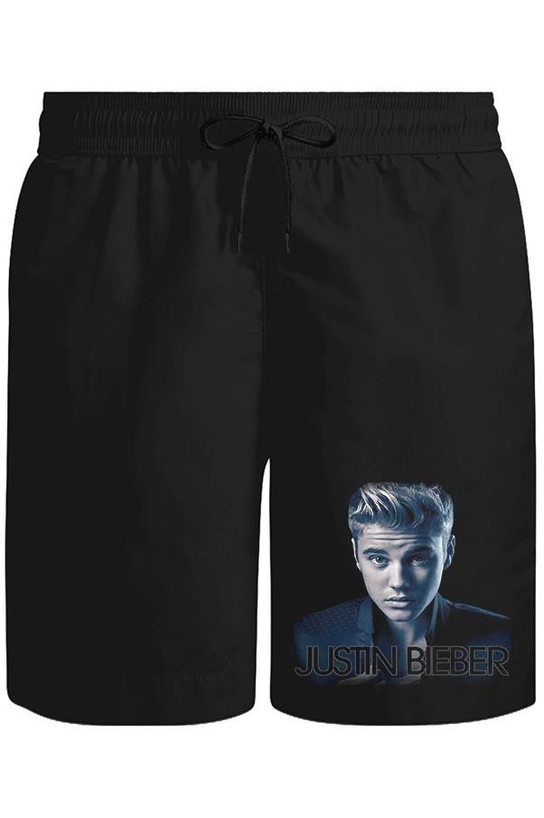 Justin Bieber II Unisex Siyah Şort