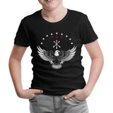 Kafkas Adige Bayraklı Karta Siyah Çocuk Tshirt
