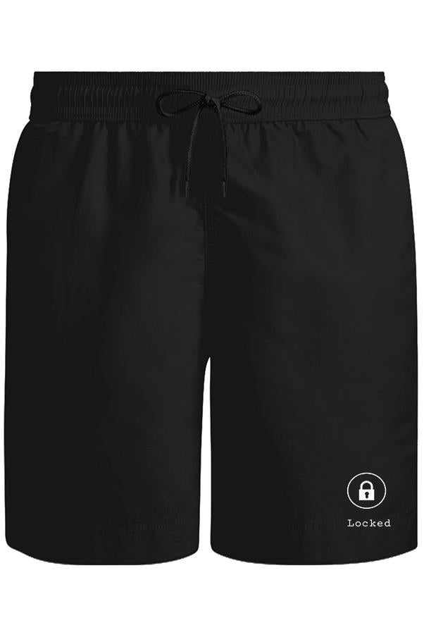 Kalp - Kilitli Unisex Siyah Şort