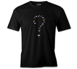 Kalp Soru İşareti Siyah Erkek Tshirt