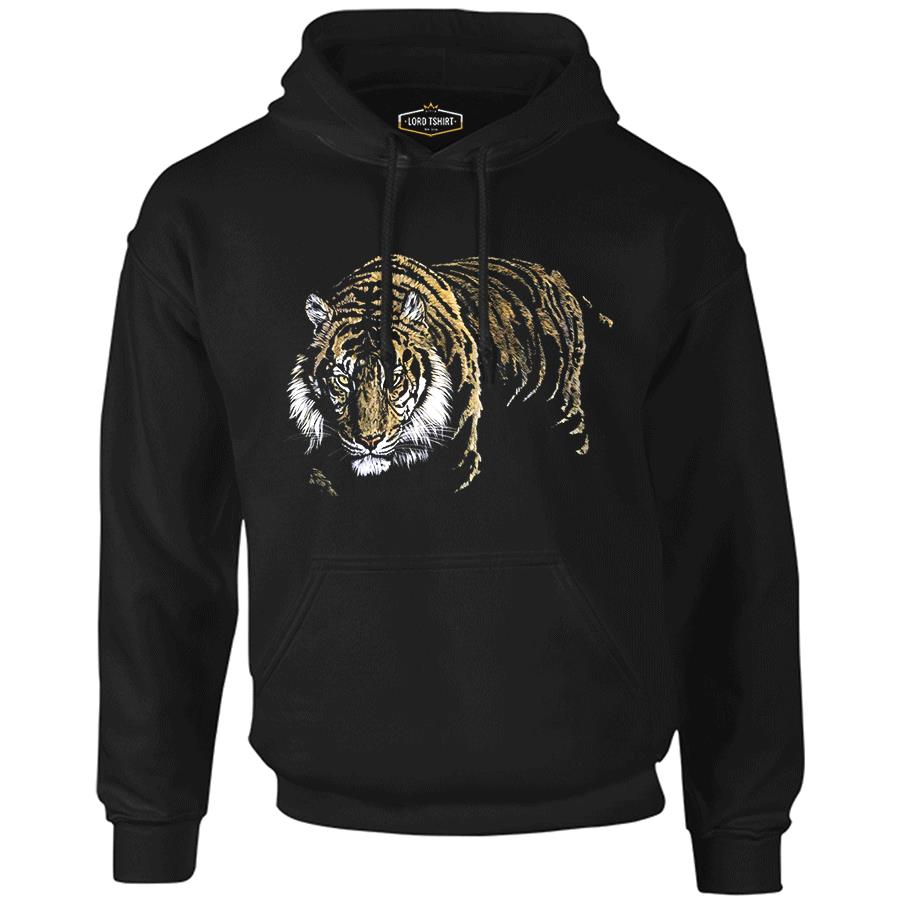 Tiger Black Men's Zipperless Hoodie