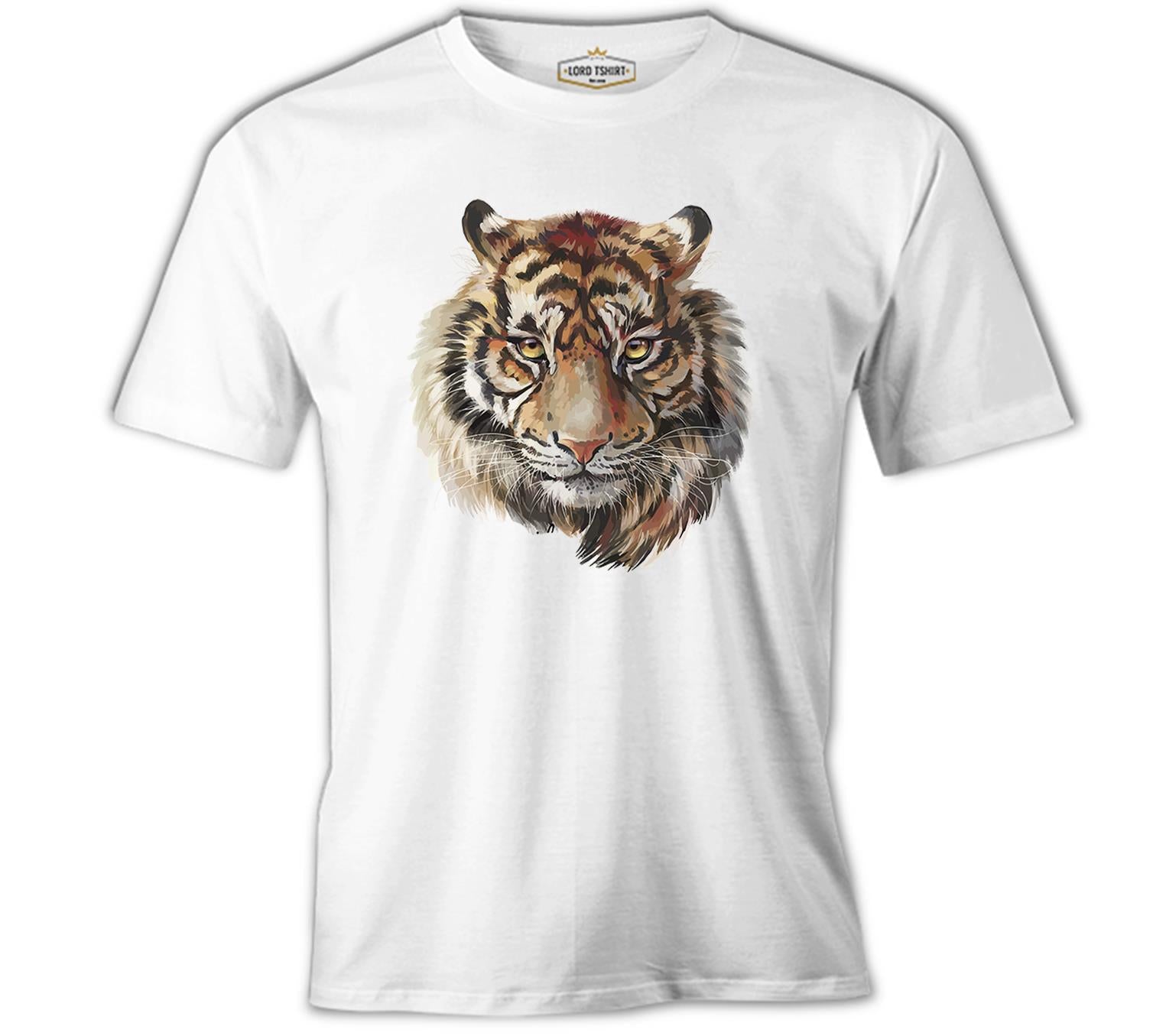 Tiger - Face White Men's Tshirt 