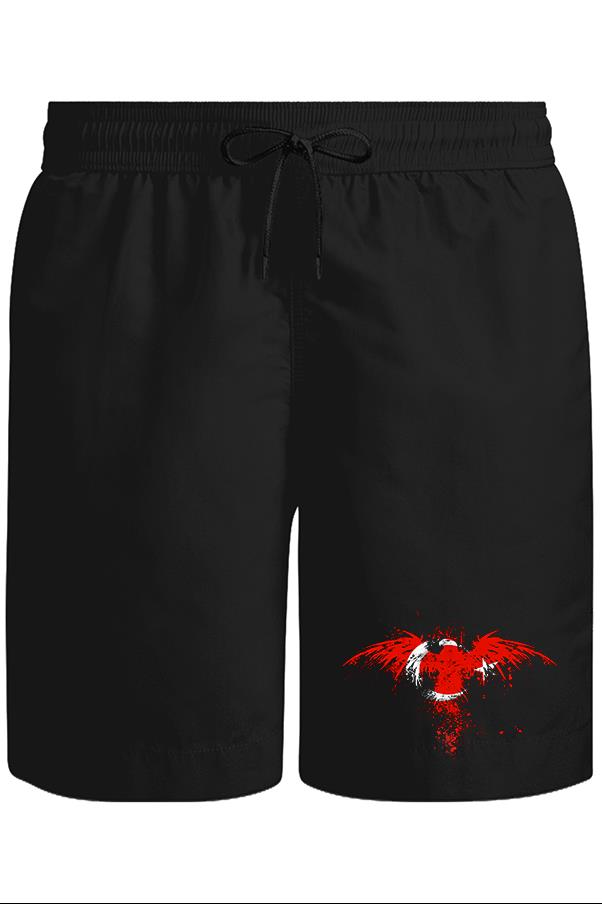 Kartal Ay Yıldız Unisex Siyah Şort