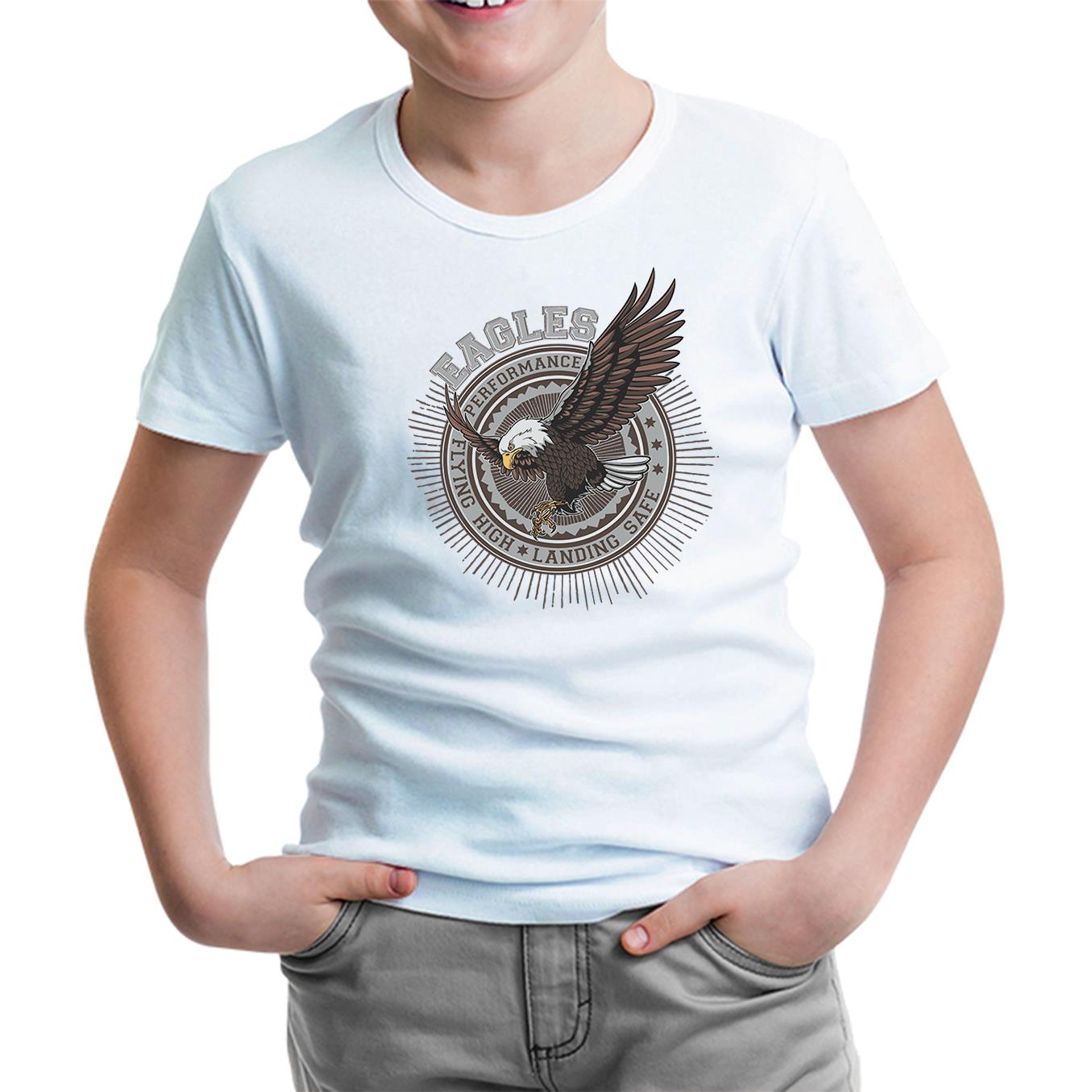 Eagle - Flying White Kids Tshirt