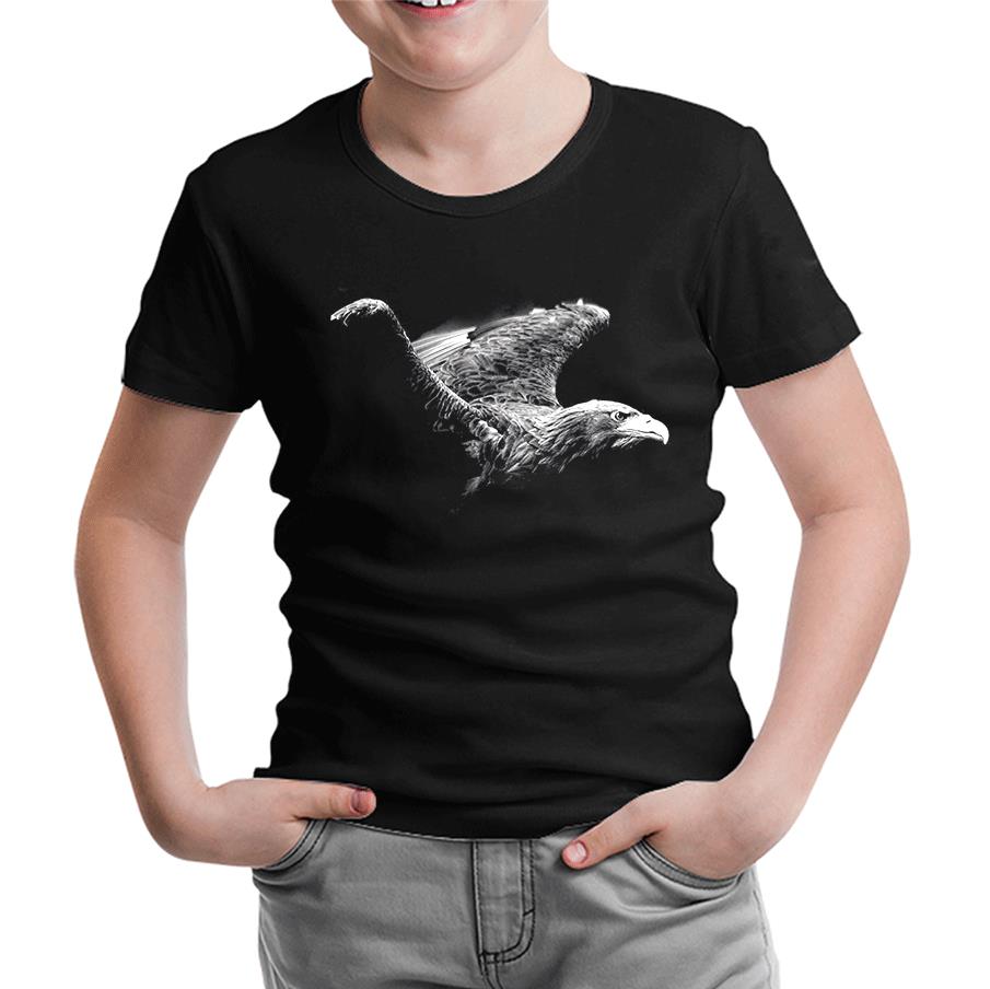 Kartal Siyah Çocuk Tshirt