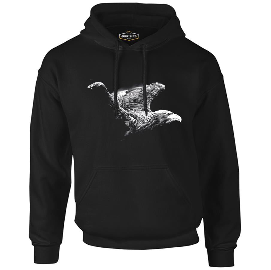 Eagle Black Men's Zipperless Hoodie