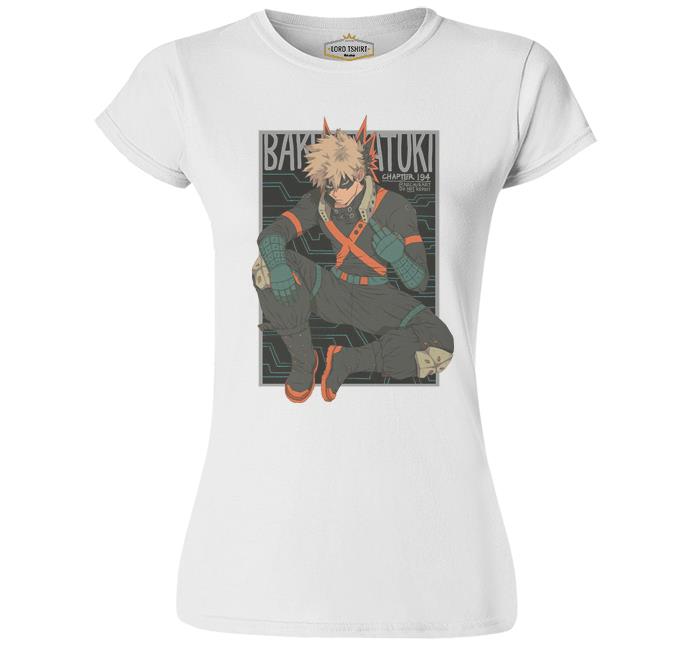 Katsuki Bakugo Beyaz Kadın Tshirt