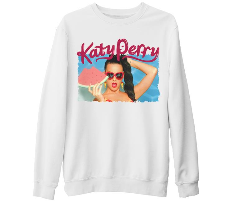 Katy Perry - California Gurls Beyaz Kalın Sweatshirt