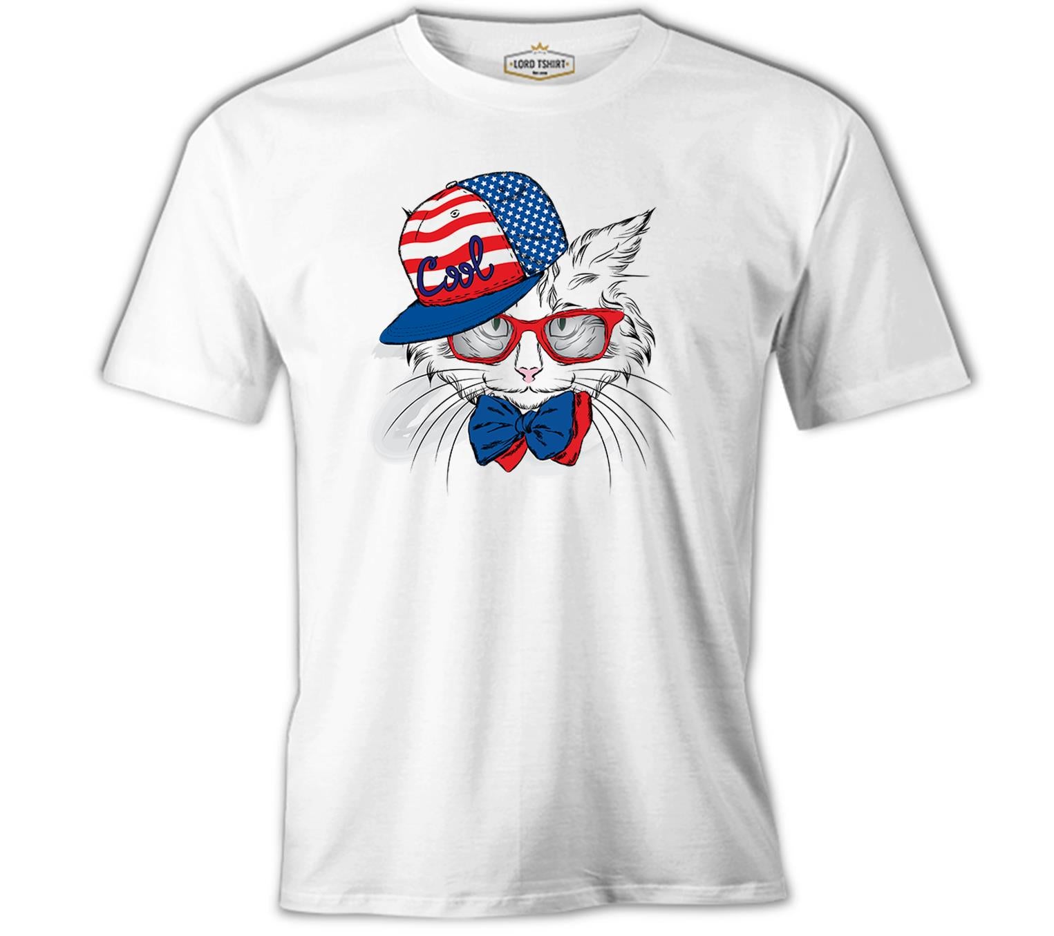 Cat - Cool White Men's Tshirt 