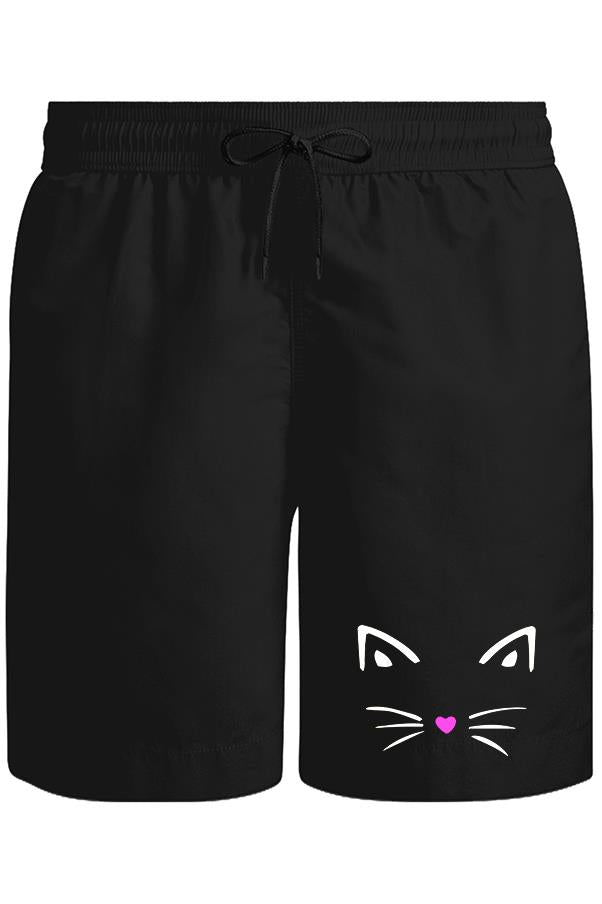Kedi III Unisex Siyah Şort