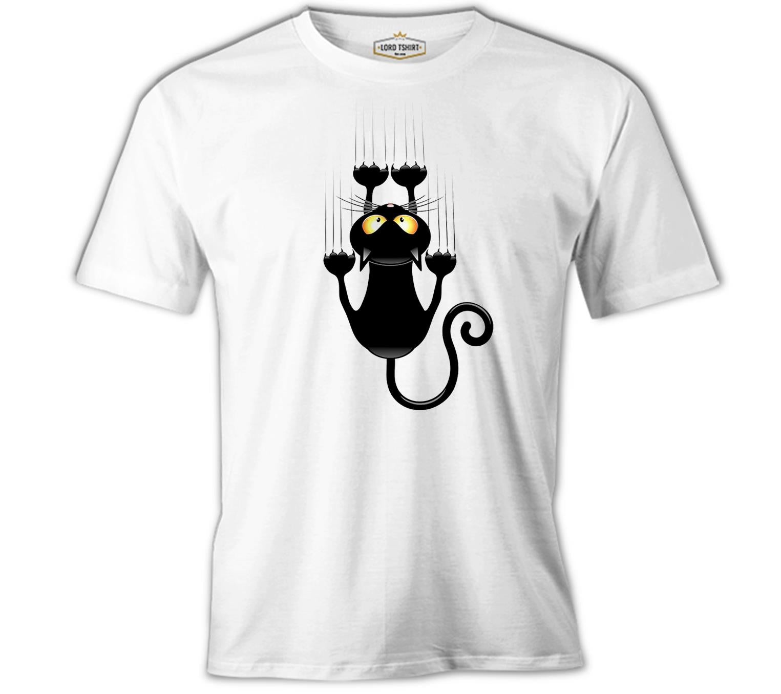 Cat - Scratch White Men's Tshirt 