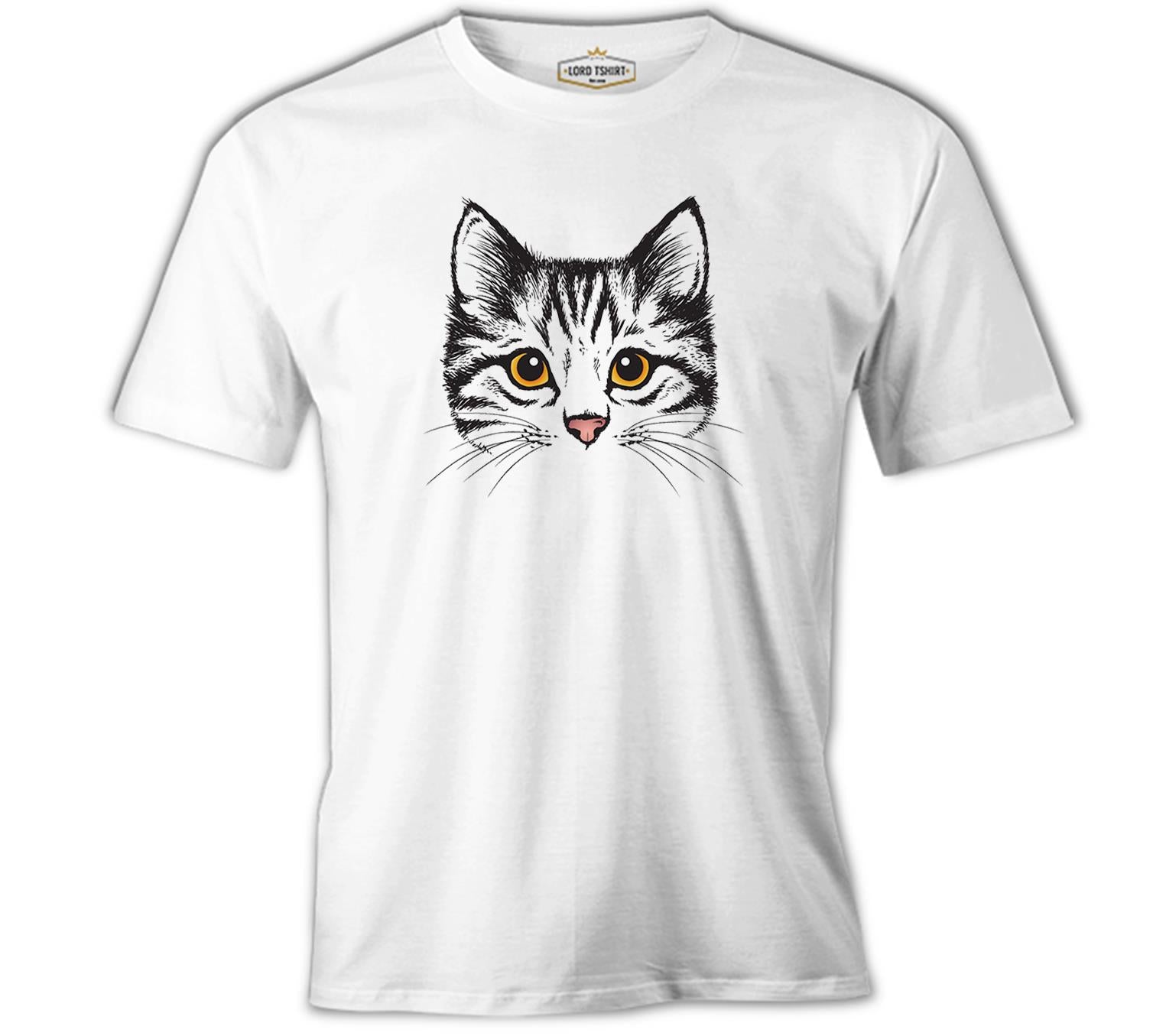 Cat - Face White Men's Tshirt 
