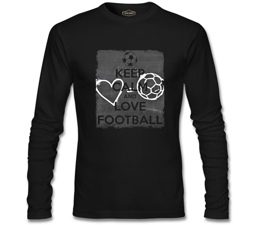 Keep Calm and Love Football Black Men's Sweatshirt