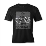 Keep Calm and Love Football Black Men's Tshirt