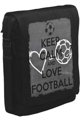 Keep Calm and Love Football Unisex Black Messenger Bag 