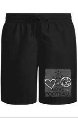 Keep Calm and Love Football Unisex Siyah Şort