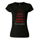 Keep Calm and Speak English Black Women's Tshirt