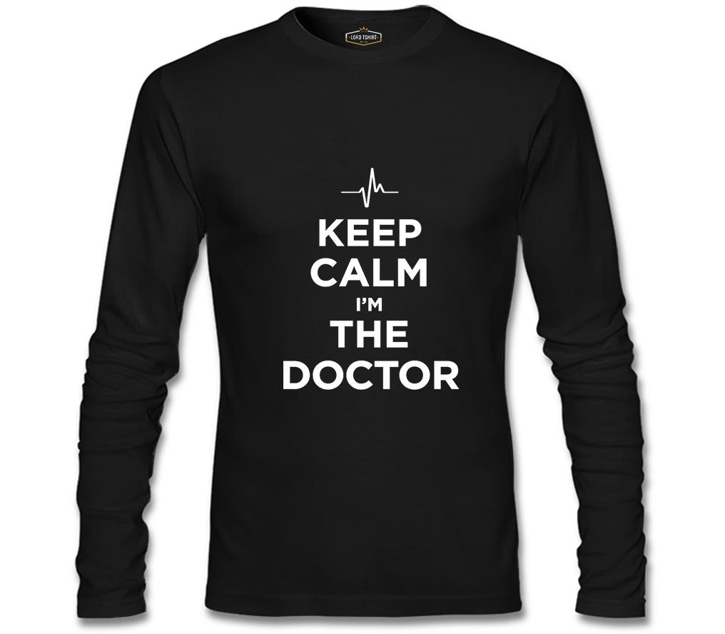 Keep Calm i am the Doctor Black Men's Sweatshirt
