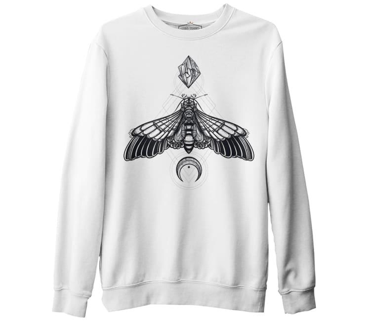 Kelebek - Death of an Insect Beyaz Erkek Kalın Sweatshirt