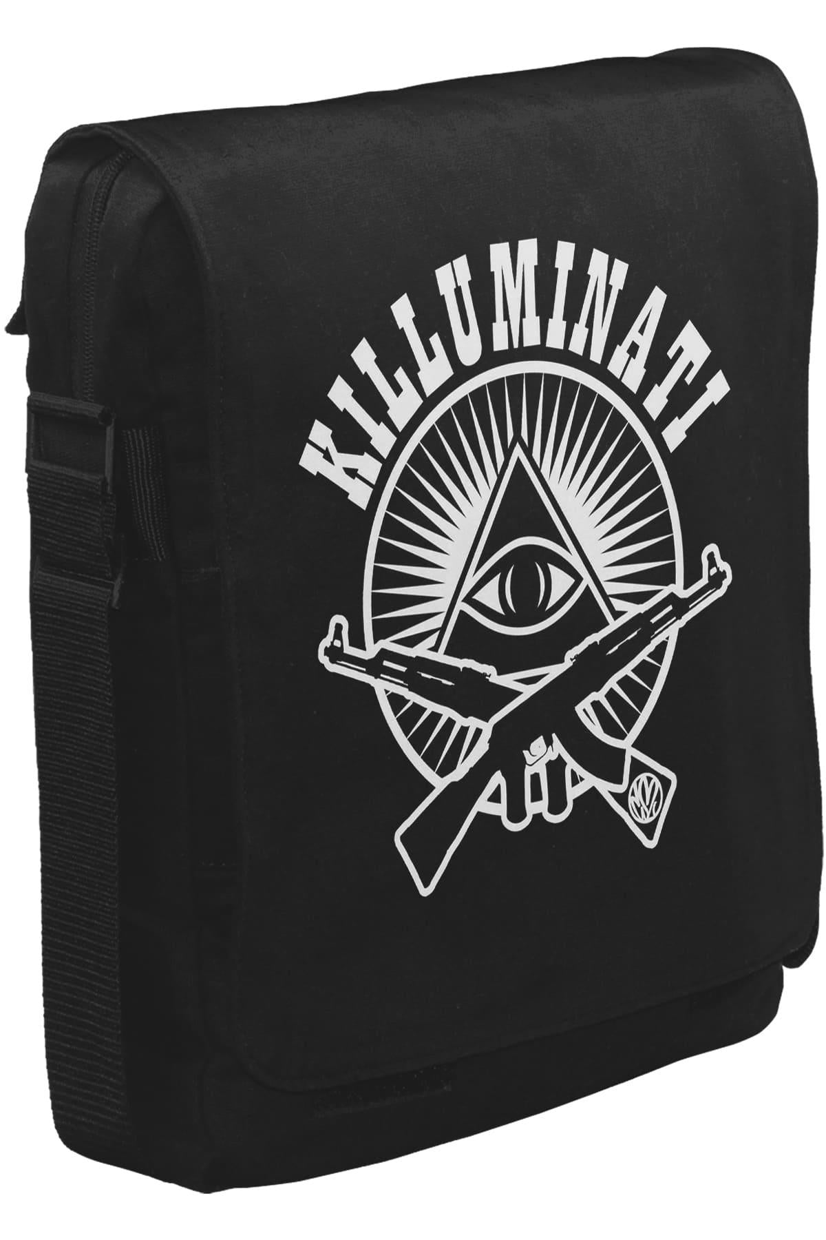 Killuminati Unisex Siyah Postacı Çanta