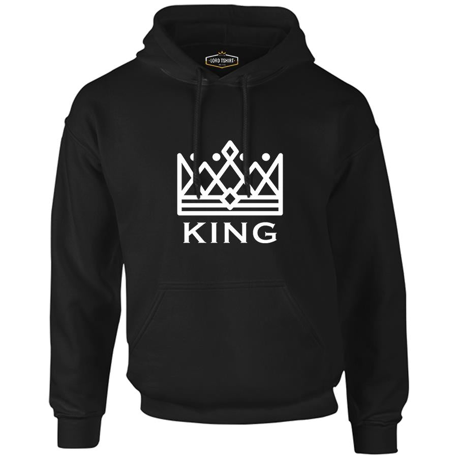King and Queen - King Black Men's Zipperless Hoodie
